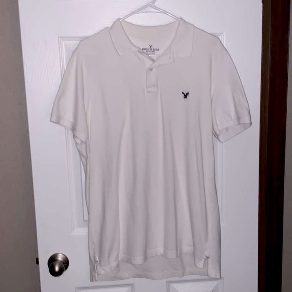 Men’s American Eagle white cotton polo size large